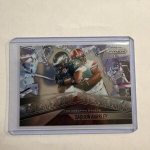 Saquon Barkley Prizm Break Football Trading Card